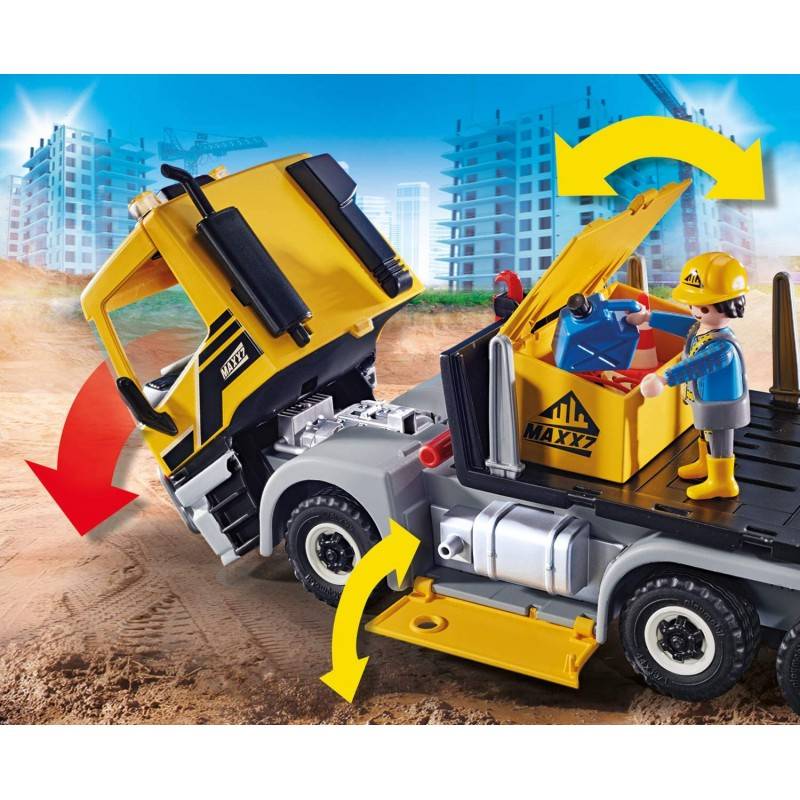 Playmobil 70444 City Action Construction Truck With Tilting Trailer